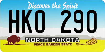 ND license plate HKO290