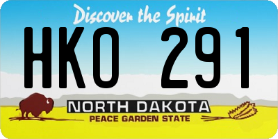 ND license plate HKO291