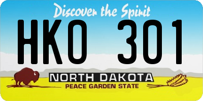 ND license plate HKO301