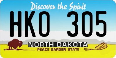 ND license plate HKO305