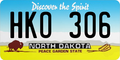 ND license plate HKO306