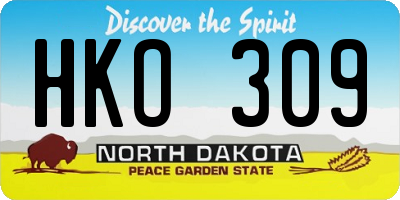 ND license plate HKO309