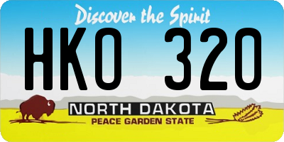 ND license plate HKO320