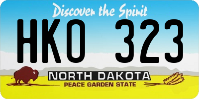 ND license plate HKO323