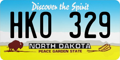 ND license plate HKO329