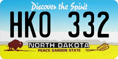 ND license plate HKO332