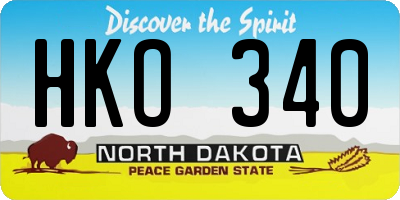 ND license plate HKO340
