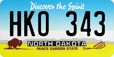 ND license plate HKO343