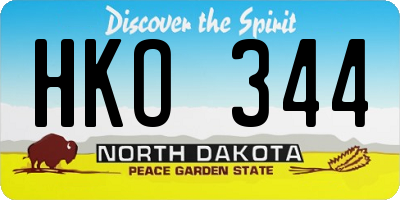 ND license plate HKO344