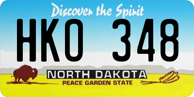 ND license plate HKO348