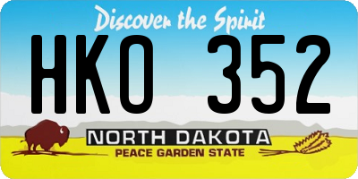 ND license plate HKO352