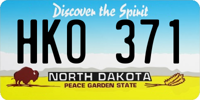 ND license plate HKO371