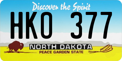 ND license plate HKO377