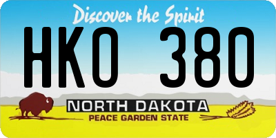 ND license plate HKO380
