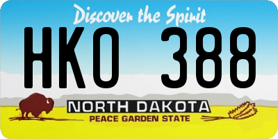 ND license plate HKO388