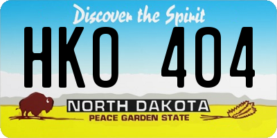 ND license plate HKO404