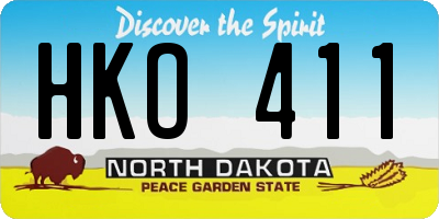 ND license plate HKO411