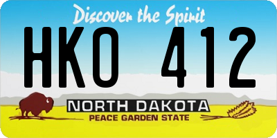 ND license plate HKO412