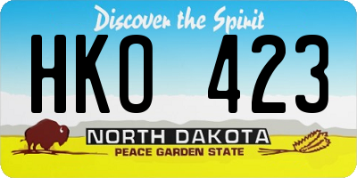ND license plate HKO423