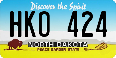 ND license plate HKO424