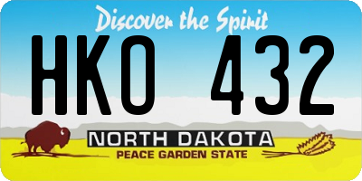 ND license plate HKO432