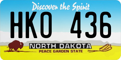 ND license plate HKO436