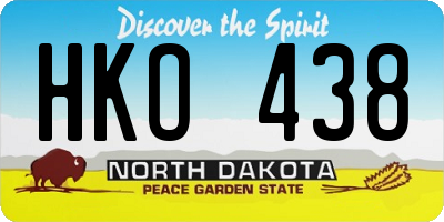 ND license plate HKO438