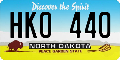 ND license plate HKO440