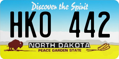 ND license plate HKO442