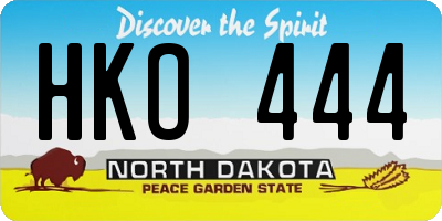 ND license plate HKO444