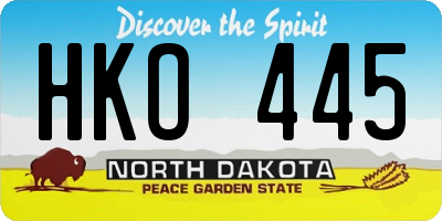 ND license plate HKO445