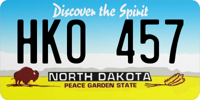 ND license plate HKO457