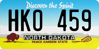 ND license plate HKO459