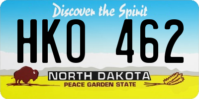ND license plate HKO462