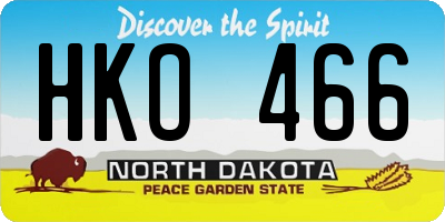 ND license plate HKO466