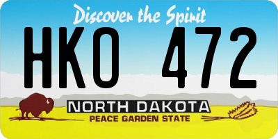 ND license plate HKO472