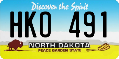 ND license plate HKO491