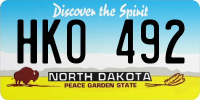 ND license plate HKO492