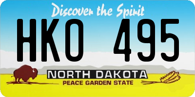 ND license plate HKO495