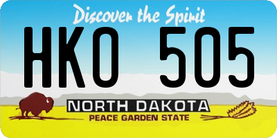 ND license plate HKO505