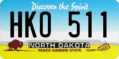 ND license plate HKO511