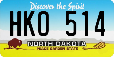 ND license plate HKO514