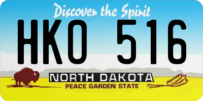 ND license plate HKO516