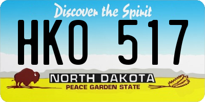 ND license plate HKO517