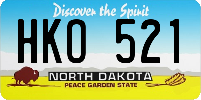 ND license plate HKO521