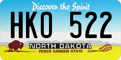 ND license plate HKO522