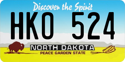 ND license plate HKO524