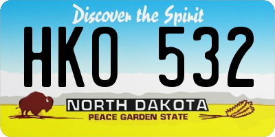 ND license plate HKO532