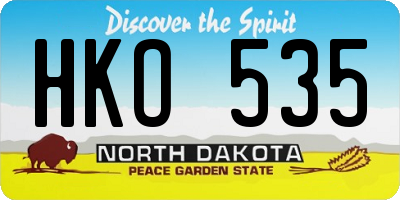 ND license plate HKO535