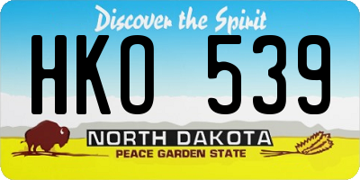 ND license plate HKO539